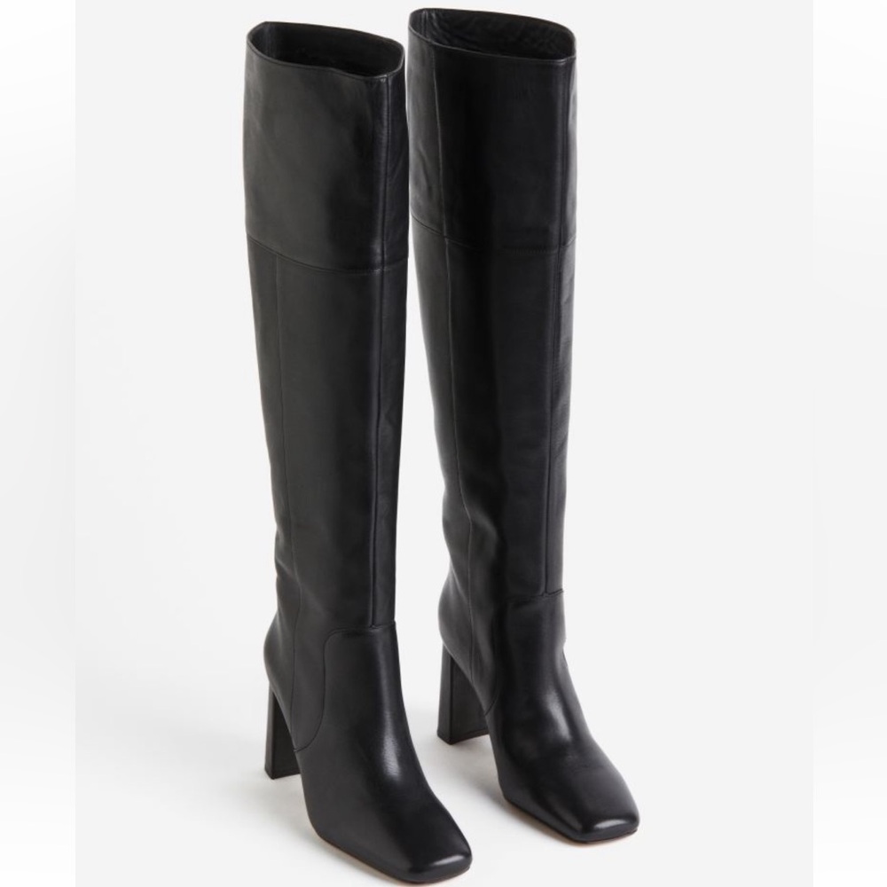 Knee-high leather boots
